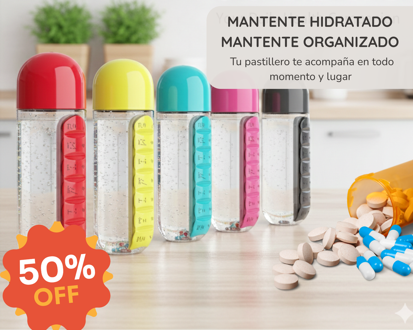 Botella Pastillero 600 ML