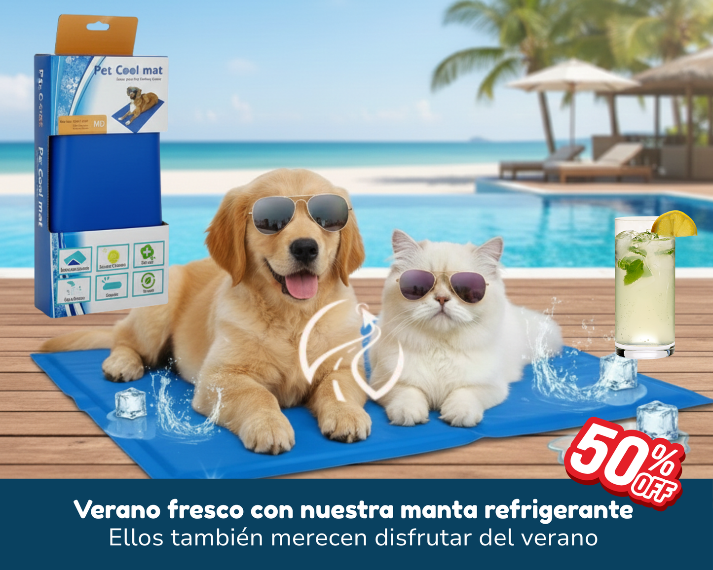 ☀️🐾 Manta refrescante para mascotas – Protección Vital Contra la Ola de Calor 🐾❄️