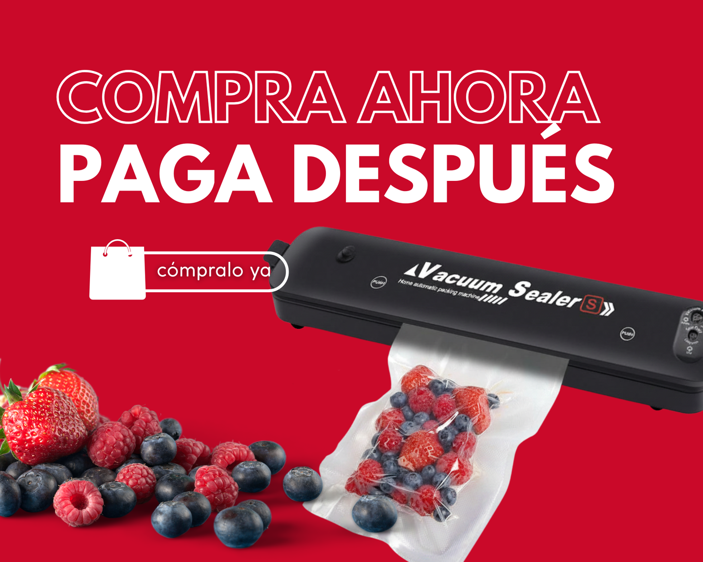 SELLADORA AL VACIO + rollo 5 mts